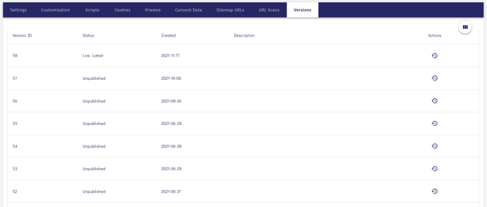 Consent Manager Versions