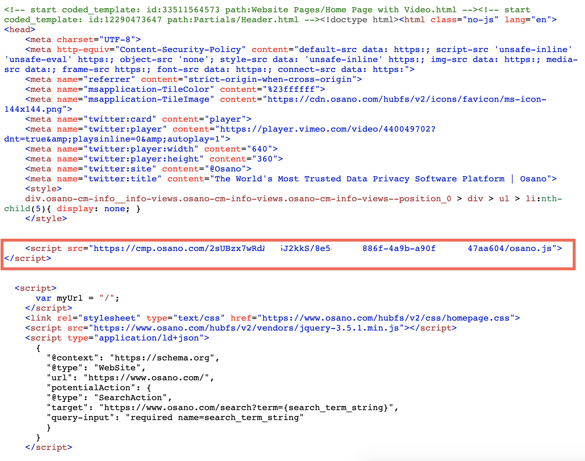 Osano.js example install
